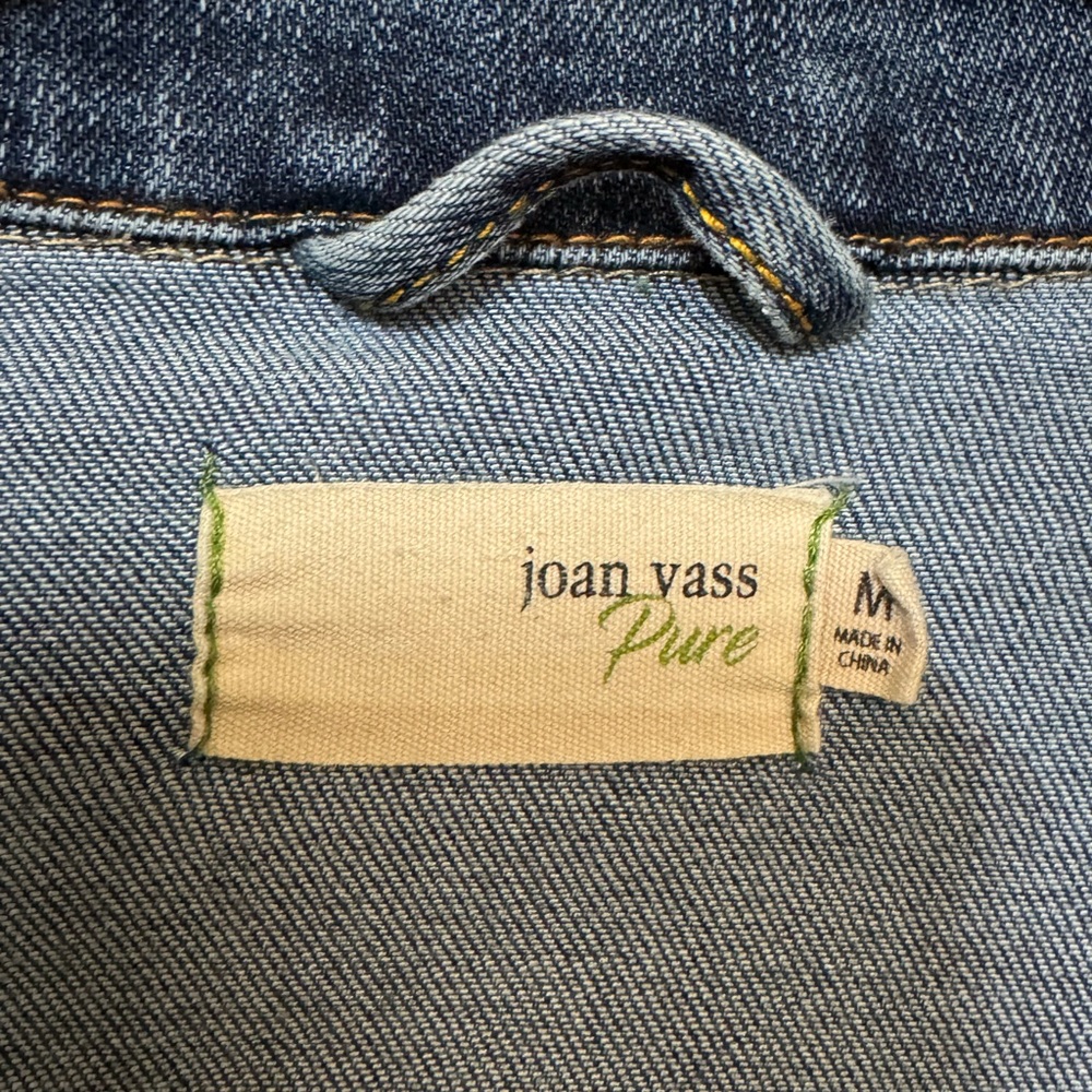 Joan Vass High End Button Down Blue Denim Jean Jacket Women’s M - Picture 4 of 5